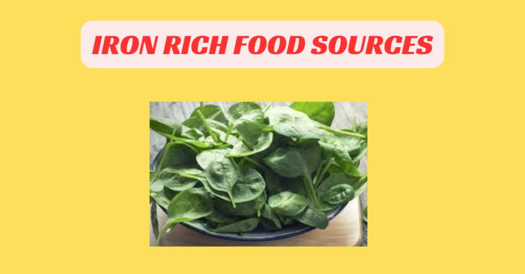 IRON RICH FOOD SOURCES FOR VEGAN SPINACH